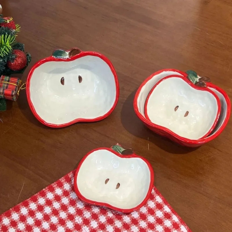Apple-Shaped Ceramic Bowls – Yogurt, Salad & Seasoning Dishes Ceramic Serving Bowl Babs