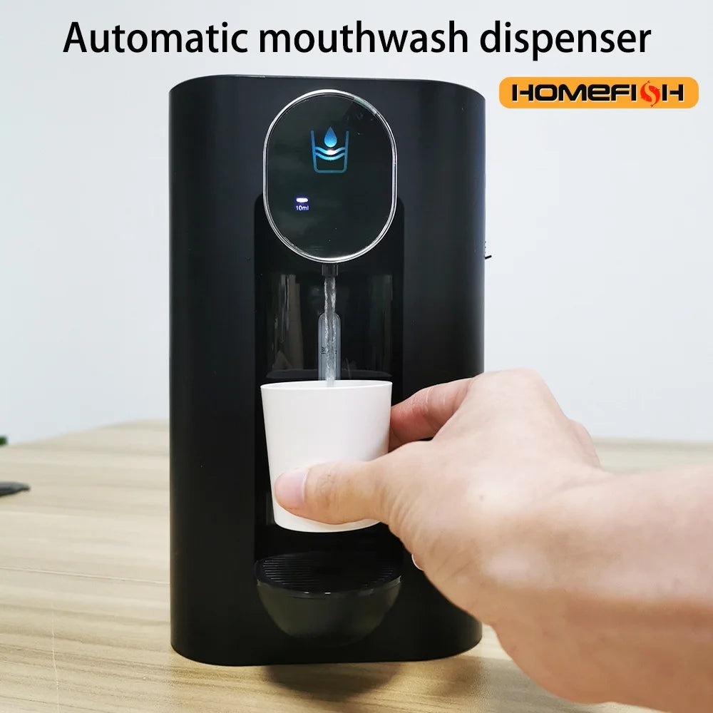 Wall-Mounted Mouthwash Dispenser with 2 Magnetic Cups, USB-C Mouthwash Dispenser Babs