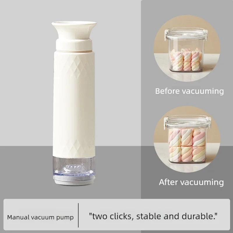 Airtight Vacuum Sealed Food Storage Container – Cereal & Snacks Food Storage Container Babs hand pump