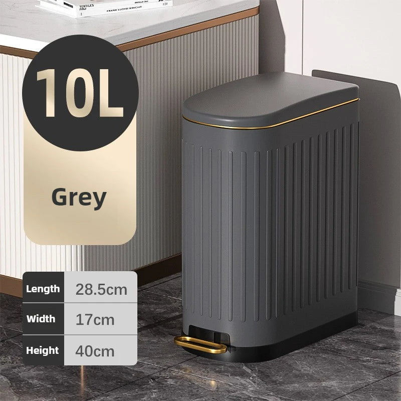 Stainless Steel Foot Pedal Trash Can with Lid – 10L Modern Foot Pedal Trash Can Babs 10L Gray