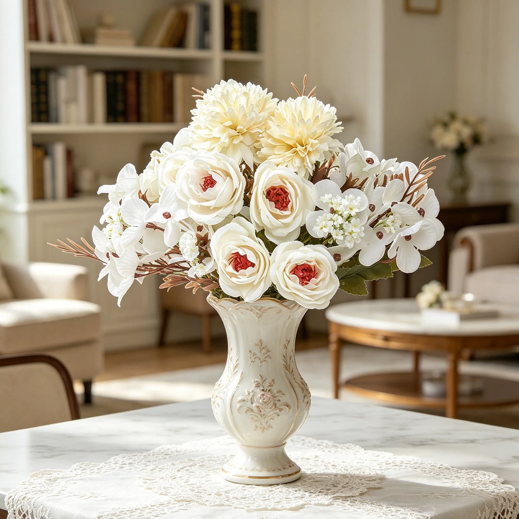 Silk Rose Artificial Flowers – Wedding & Home Décor Bouquet Artificial Silk Flowers Babs