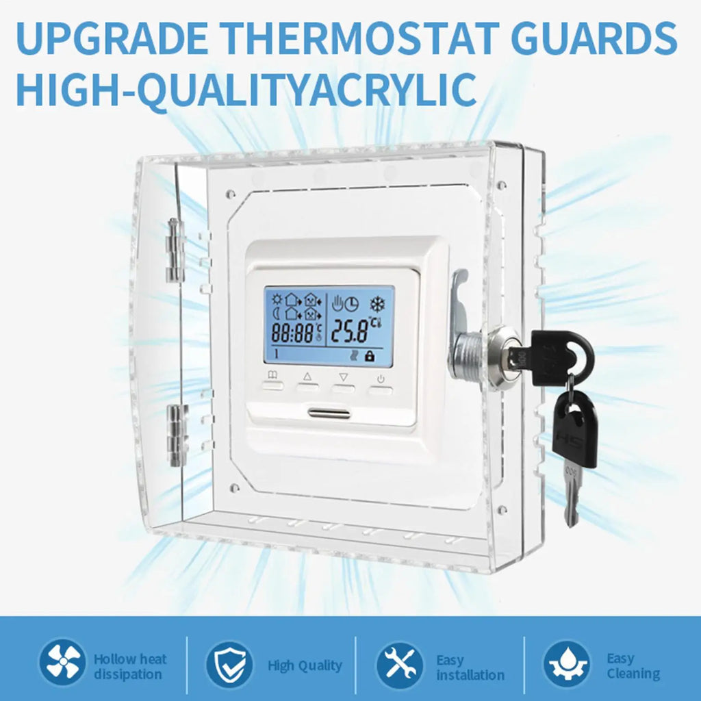 Transparent Thermostat Lock Box Cover with Keys | PC Guard Thermostat Lock Box Babs 16x15x6cm