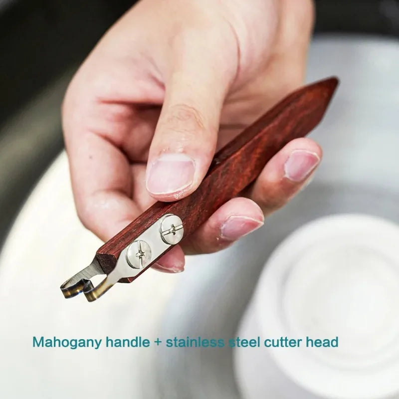 Clay Ring Foot Trimming Tool – Mahogany & Stainless Steel Clay Trimming Tool Babs