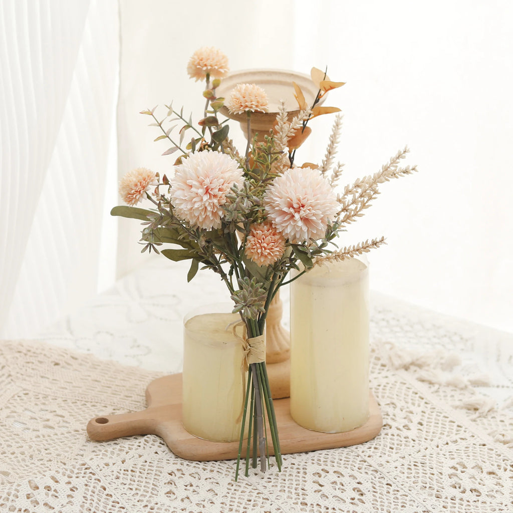 Silk Artificial Peony Dahlia Flowers – Wedding & Home Decor Artificial Silk Flowers Babs Champagne