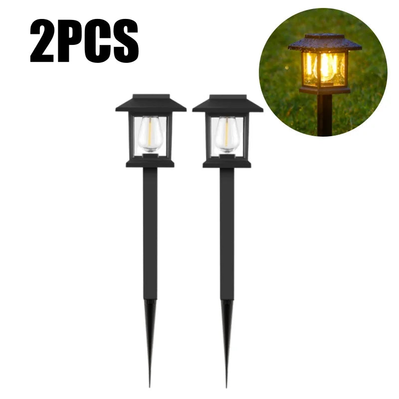Solar Pathway Lights Outdoor Waterproof LED Garden Walkway Solar Pathway Lights Babs Warm-2PCS