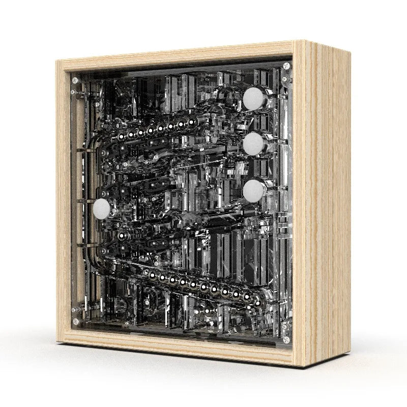Steel Ball Wood Track Desk Clock – Luxury Kinetic Tabletop Clock Luxury Desk Clock Babs