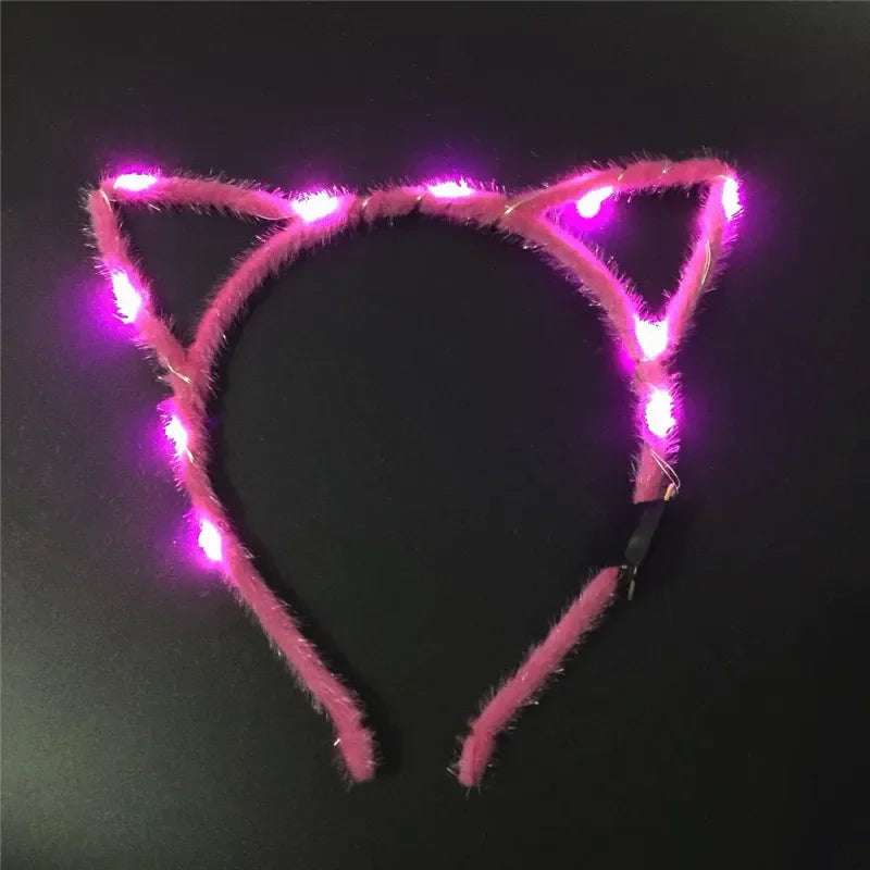 LED Cat Ear Headband – Flashing Glow Party Headwear LED Party Headband Babs 12