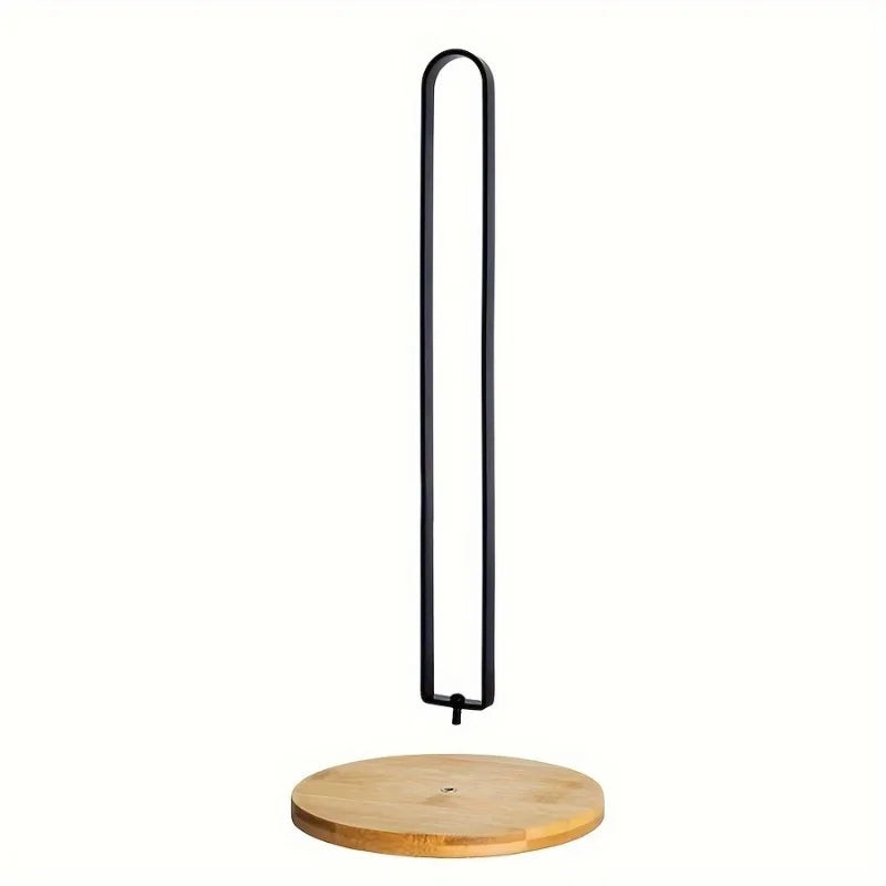 Nordic Bamboo & Iron Freestanding Paper Towel Holder Rack Paper Towel Holder Babs
