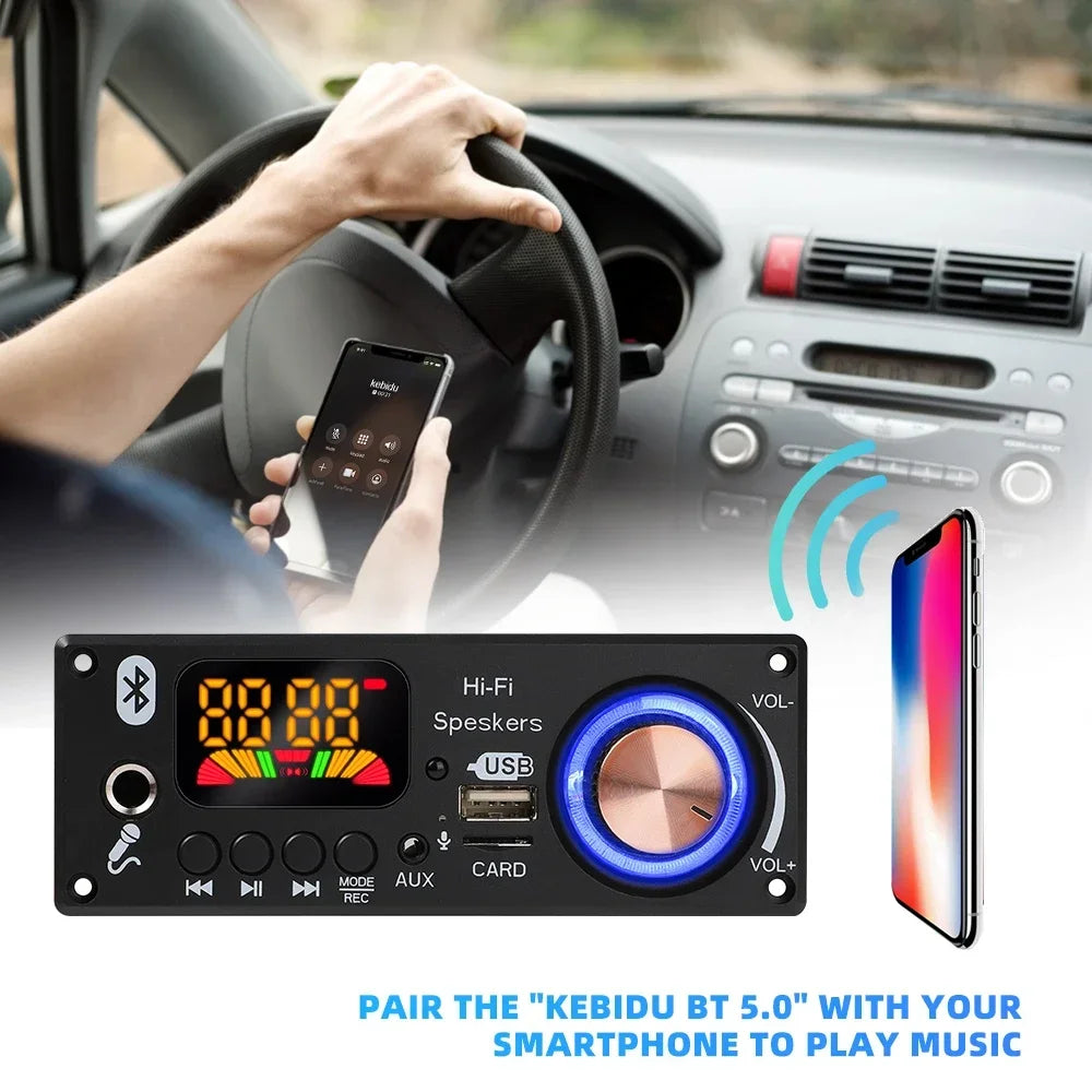 KEBIDUMEI 160W Bluetooth 5.1 MP3 Decoder Board Amplifier FM Radio Bluetooth Amplifier Board Babs