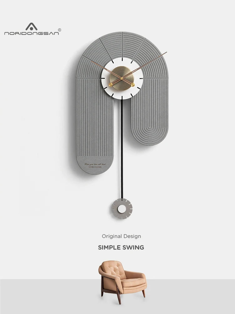 Large Pendulum Wood Wall Clock – Silent Quartz, Modern Décor Pendulum Wall Clock Babs
