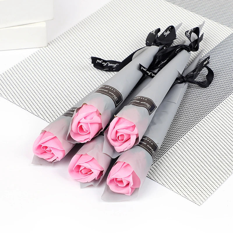 Soap Rose Artificial Flowers DIY Bouquet Gift Set (5–20 Pcs) Artificial Soap Roses Babs Pink 10Pcs