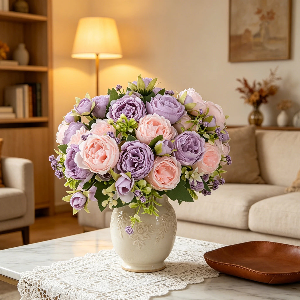 Silk Peony Rose Artificial Flowers – Wedding & Home Décor Artificial Flower Bouquet Babs