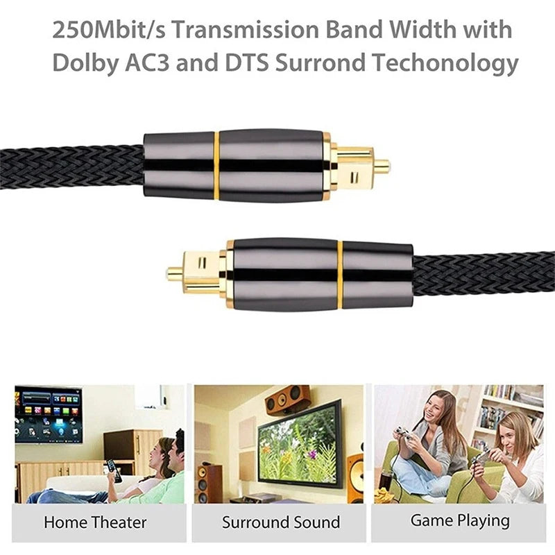 Toslink Optical Audio Cable 1M – SPDIF Digital Fiber 5.1 Optical Audio Cable Babs