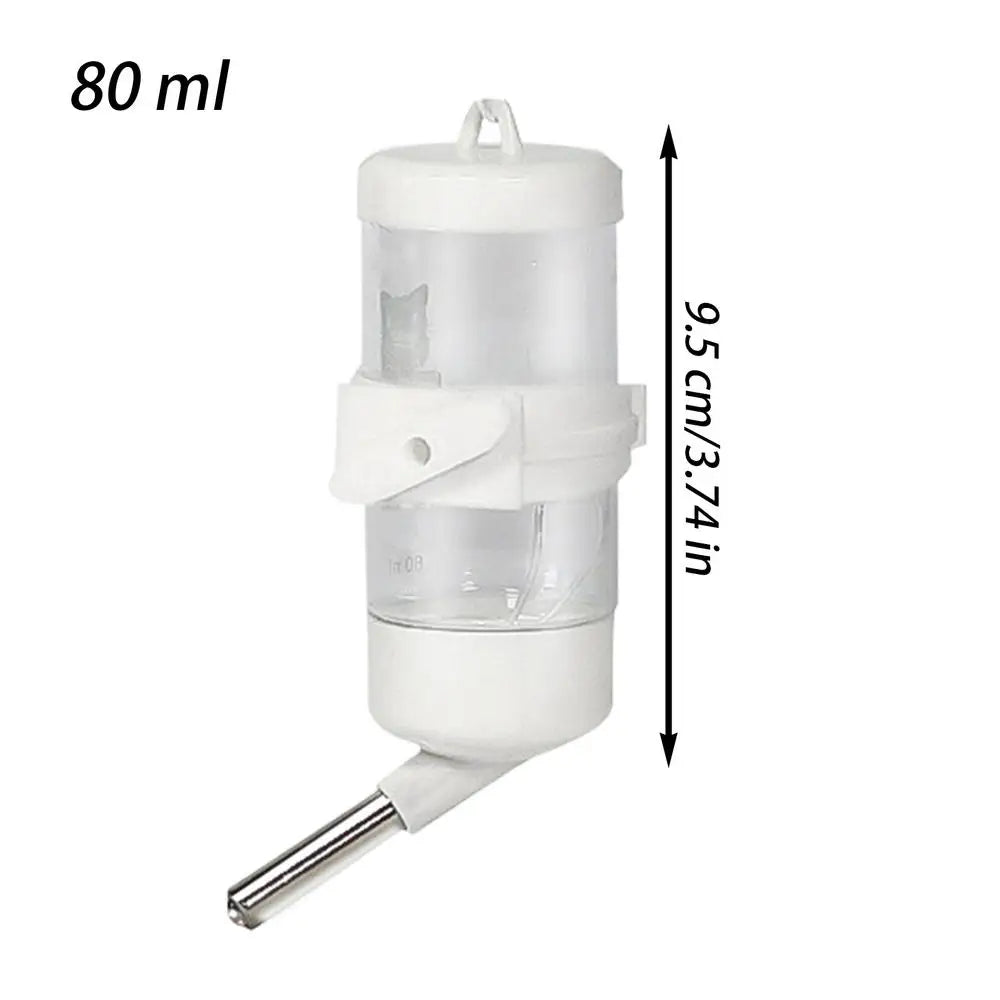 No-Drip Small Animal Water Bottle for Hamsters & Guinea Pigs Pet Water Bottle Babs White