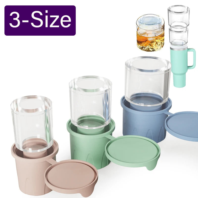 Silicone Cylinder Ice Cube Mold with Lid for 20/30/40oz Tumblers Silicone Ice Cube Mold Babs
