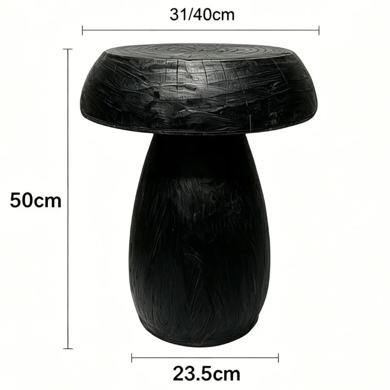 Nordic Solid Oak Round Side Table – Minimalist Coffee Table Wooden Side Table Babs Black