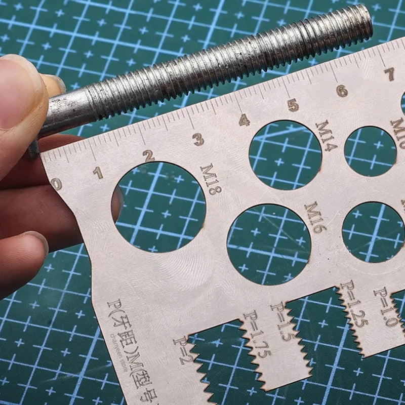 M3-M18 Metric Thread Gauge Stainless Steel Screw Pitch Caliper Thread Measuring Gauge Babs