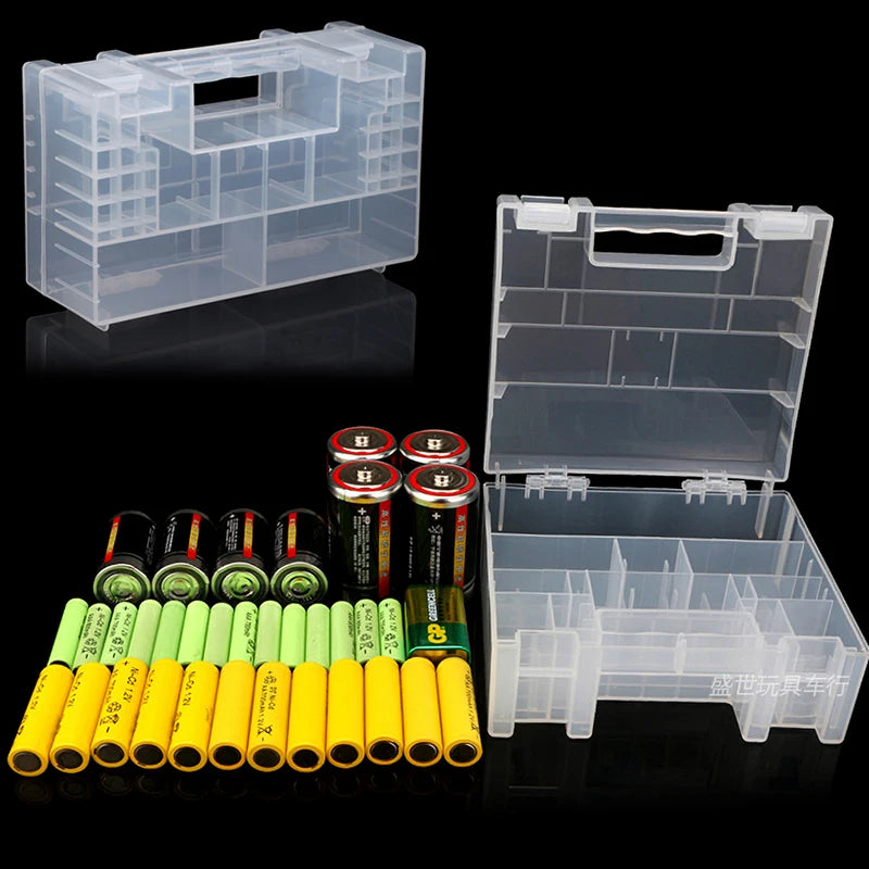 Battery Storage Case – Holds 20×AA & 14×AAA | Clear Organizer Battery Storage Case Babs
