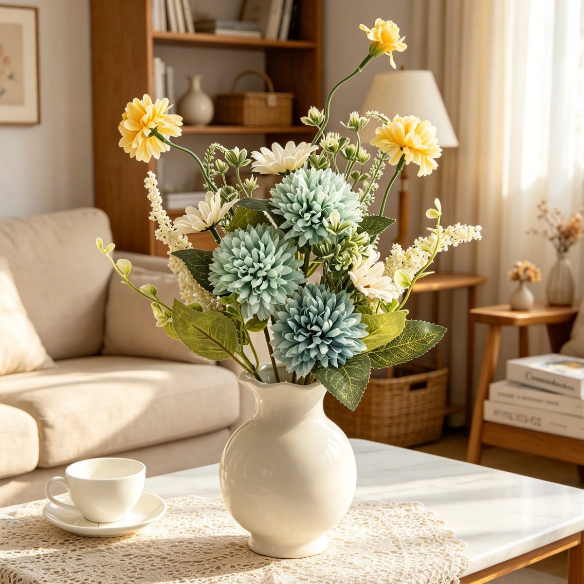 Artificial Silk Chrysanthemum Bouquet | Wedding & Home Decor Artificial Flower Bouquet Babs