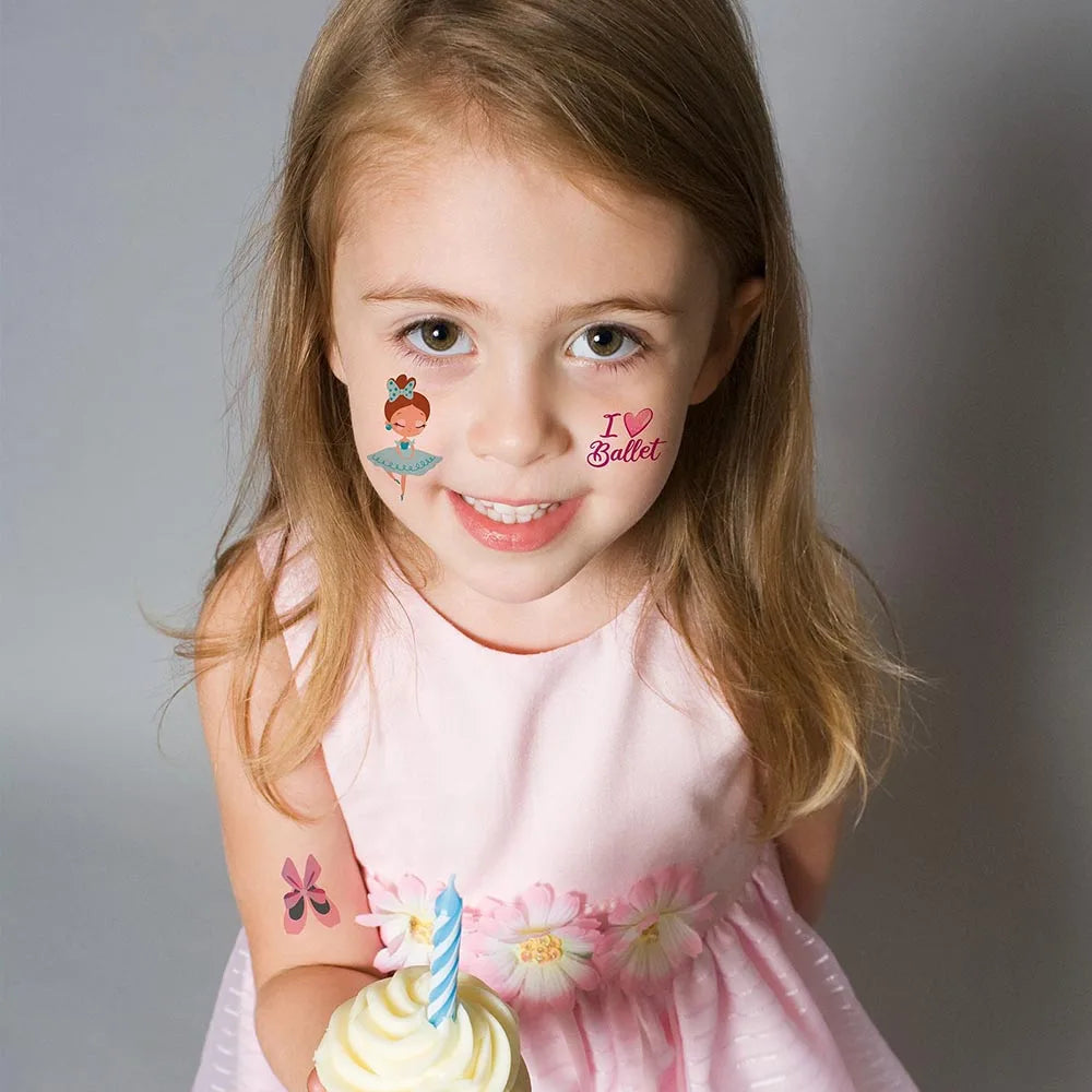Ballerina Temporary Tattoos – 10 Sheets Ballet Party Favors Temporary Tattoos Babs