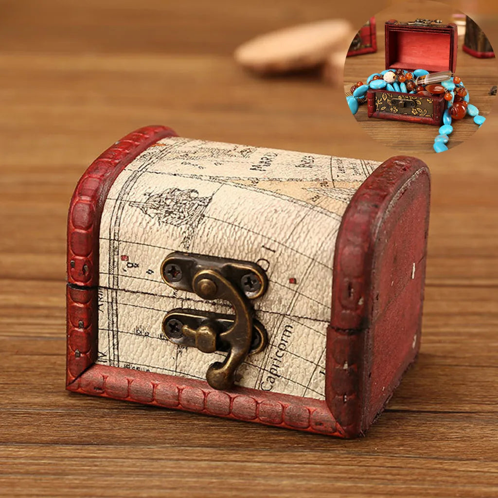 Chinese Vintage Wooden Jewelry Box with Lock | Ring & Earring Storage Wooden Jewelry Box Babs
