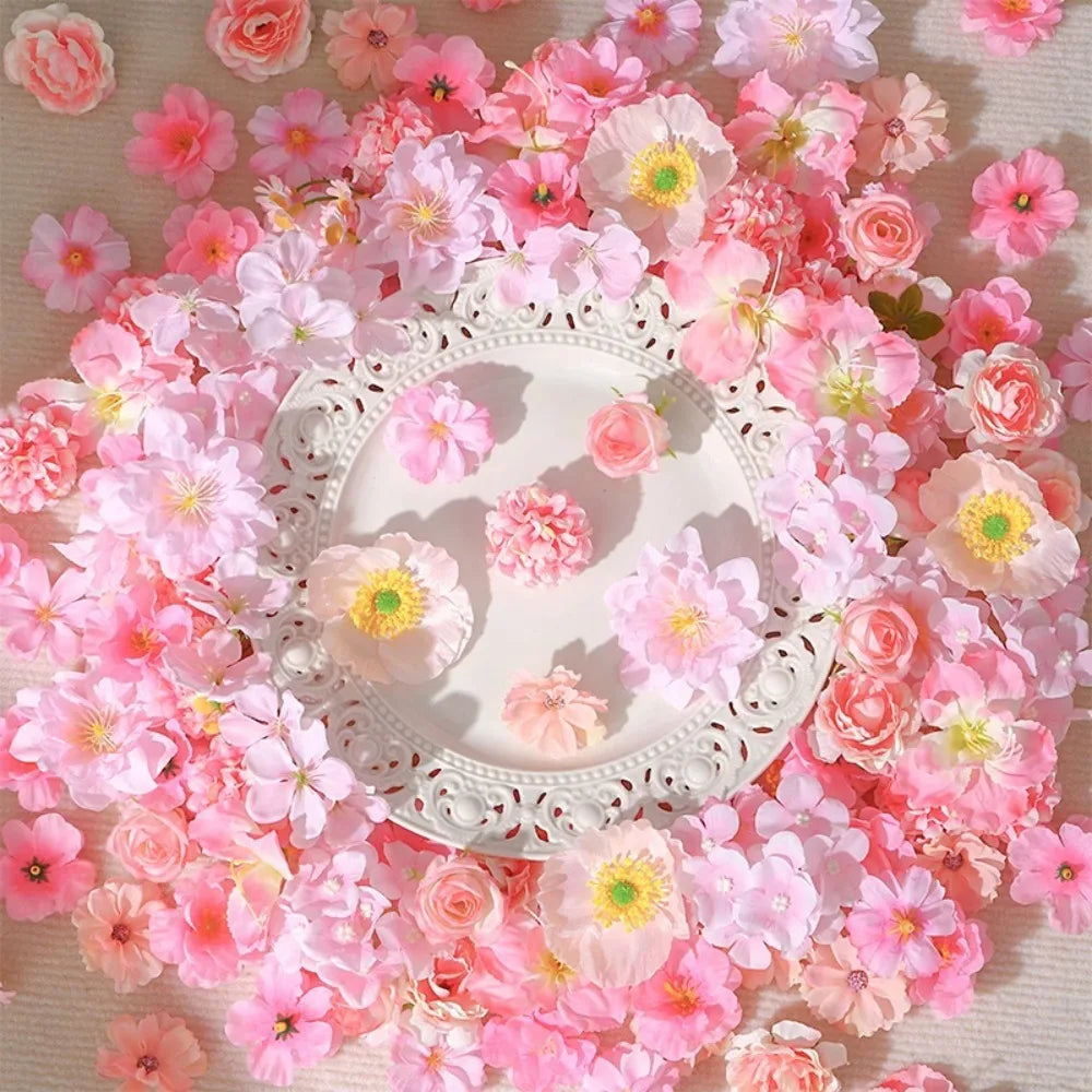 Silk Artificial Rose & Daisy Flower Heads – 20/50 Pcs DIY Decor Artificial Flower Heads Babs