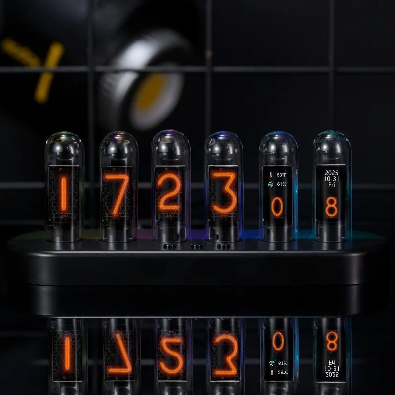Nixie Tube LED Digital Desk Clock – RGB, Alarm & Temp LED Desk Clock Babs