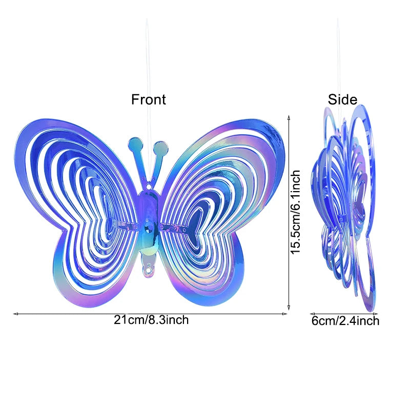 Heart Butterfly Wind Spinner – Bird Deterrent Garden Ornament Garden Wind Spinner Babs