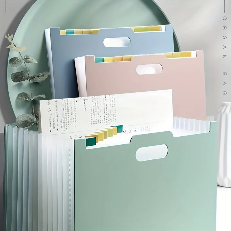 A4 Foldable File Storage Box with Pockets – Modern White Desktop File Organizer Babs
