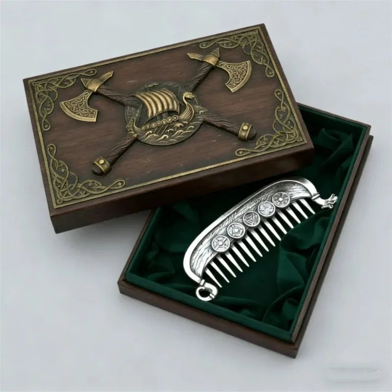 Viking Drakkar Beard Comb – Norse Longship Men's Grooming Gift Beard Grooming Comb Babs