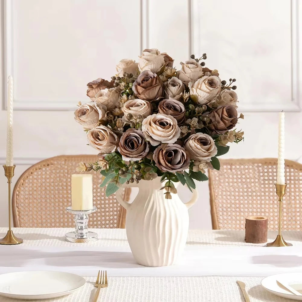 Silk Artificial Rose Bouquet – Wedding & Home Flower Decor Artificial Flower Bouquet Babs