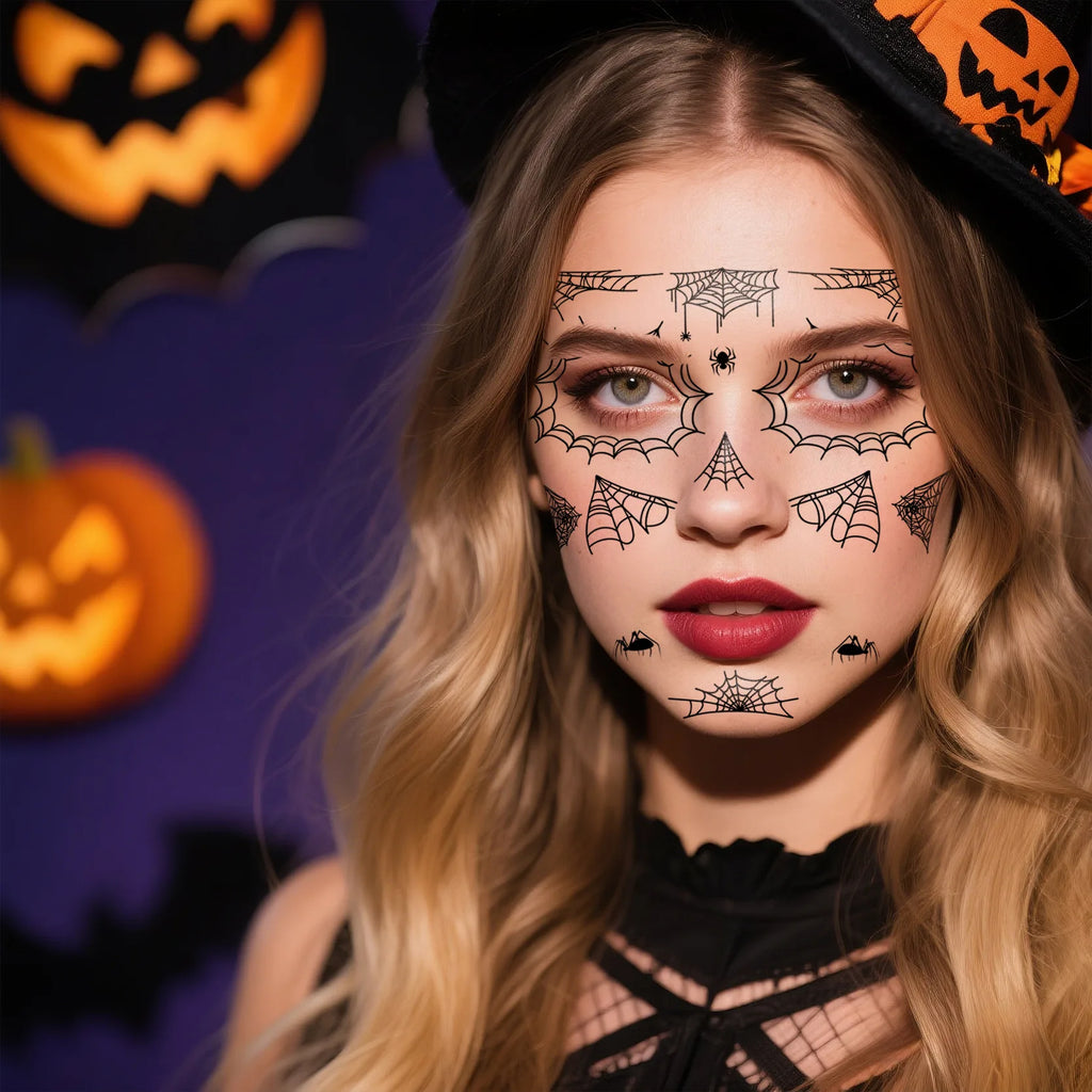 Halloween Spider Web Temporary Tattoo Stickers – Waterproof Temporary Tattoo Stickers Babs