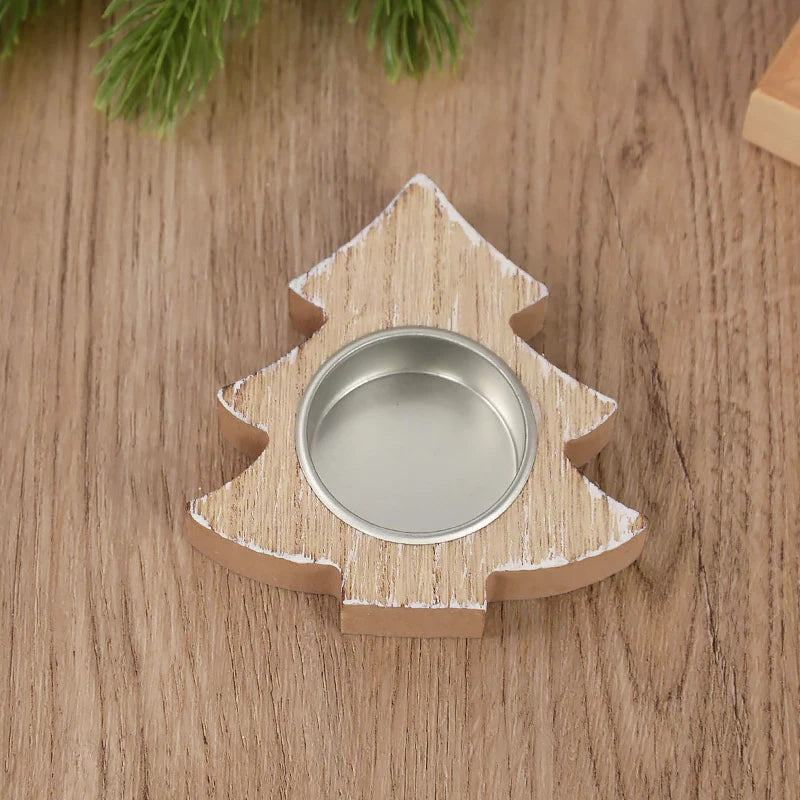 Christmas Wooden Candle Holder – Snowflake Xmas Tree Décor Wooden Candle Holder Babs Tree