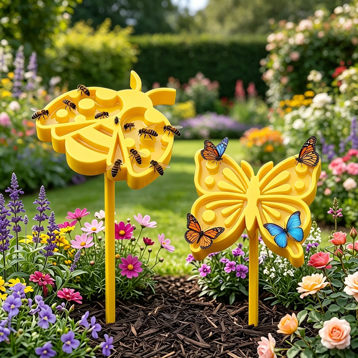 Bee & Butterfly Garden Water Feeder – Ground Insert Drinking Station Garden Water Feeder Babs