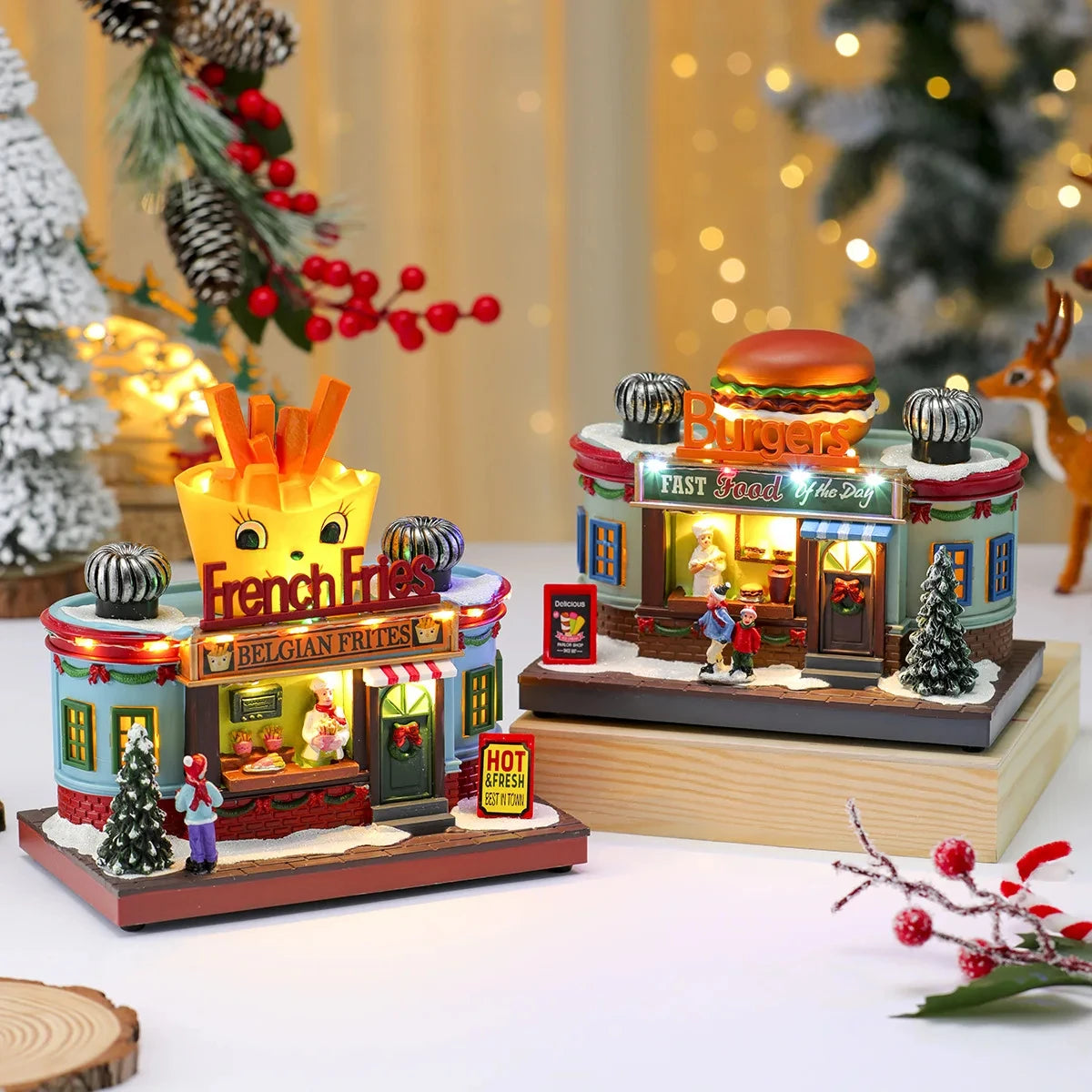 Christmas Rotating Music Box Santa Ornament with Lights & Sound Christmas Music Box Babs