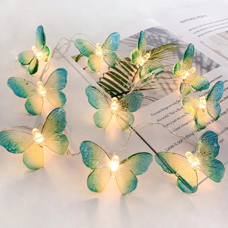 1.5M 10-LED Butterfly Fairy String Lights – Party & Home Decor Fairy String Lights Babs Green Blue