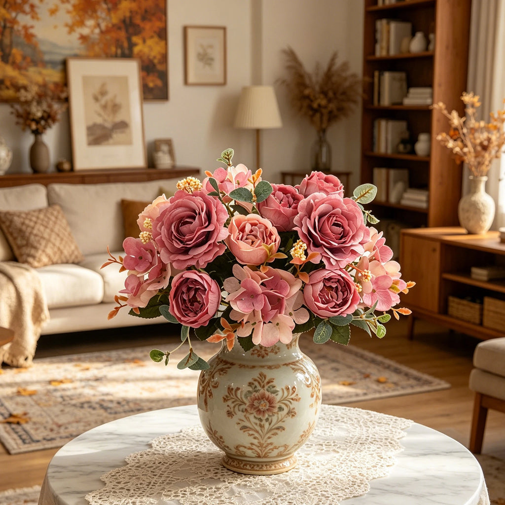 Artificial Silk Rose & Peony Bouquet | Home & Wedding Decor Artificial Flower Bouquet Babs