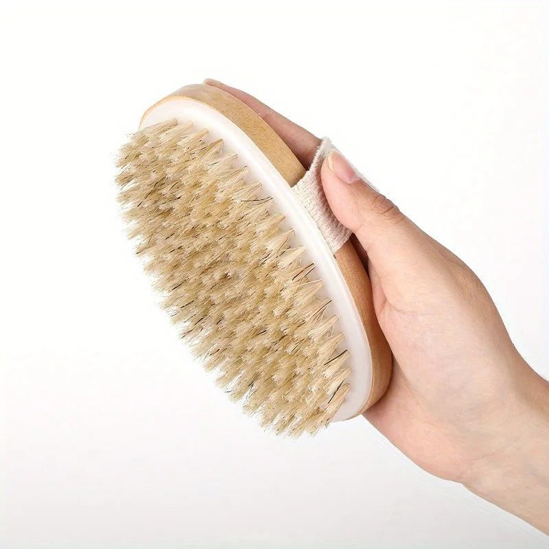 Natural Bristle Dry Body Brush – Exfoliating Skin Scrub Dry Body Brush Babs