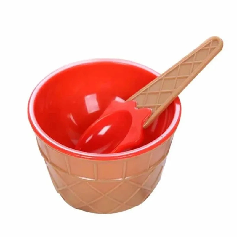 Kids Ice Cream Bowl & Spoon Set – Cute Dessert Gift for Children Kids Dessert Bowl Set Babs