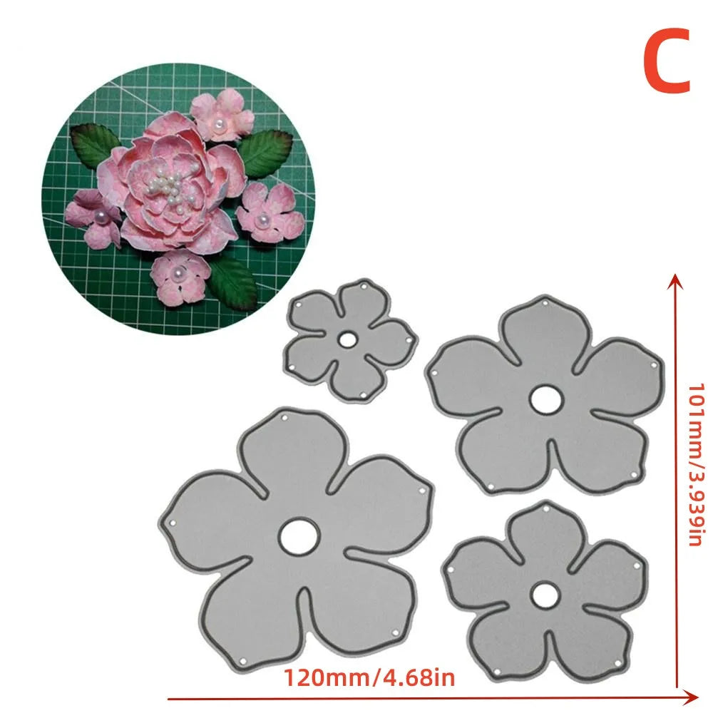 Flower Metal Cutting Dies for Scrapbooking & Embossing Metal Cutting Dies Babs 1PC C