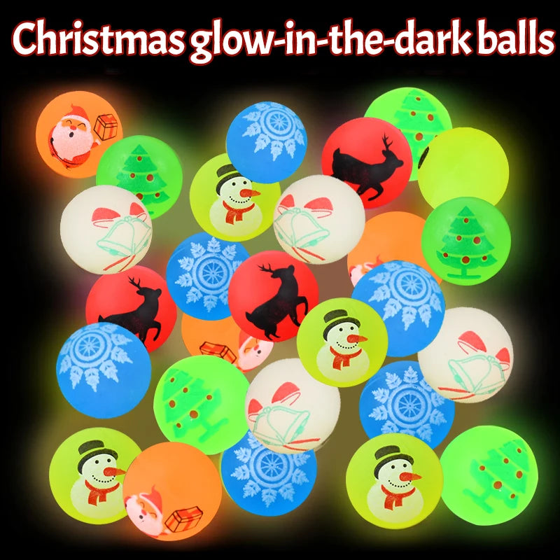Glow in the Dark Bouncy Balls | Christmas & Party Favors 10–50 Pcs Bouncy Ball Set Babs