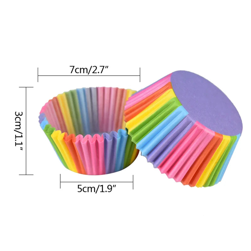 100pcs Multicolor Cupcake Paper Liners – Party Baking Cups Cupcake Paper Liners Babs
