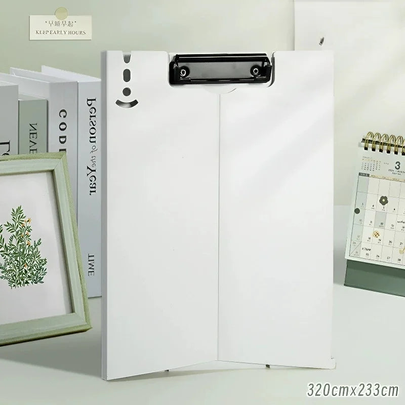 Foldable Clipboard with Storage & Profile Clip – A3/A4 Foldable Clipboard Babs White