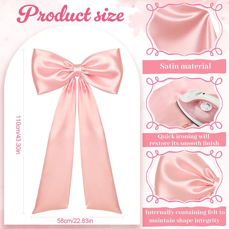 110CM Satin Big Bow – Backdrop, Wedding & Party Décor Party Backdrop Bow Babs