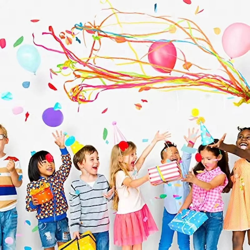 Hand Throw Streamer Poppers – Colorful Confetti Party Favors Party Confetti Poppers Babs