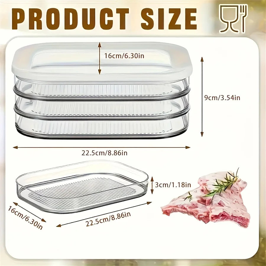 Stackable Deli Meat & Cold Cuts Storage Containers w/ Lids Food Storage Container Babs