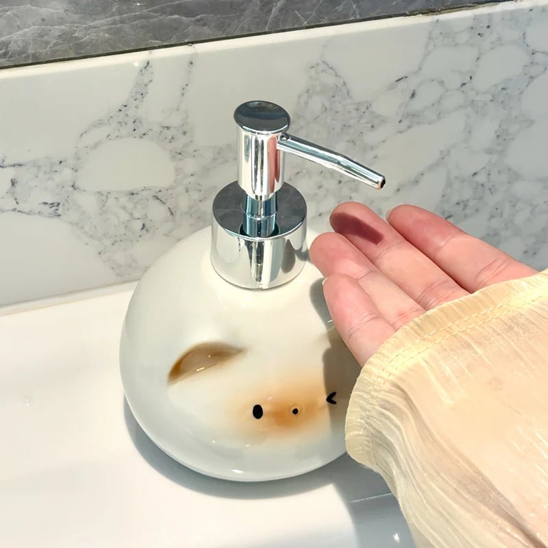 Ceramic Cat Soap Dispenser – Press Pump for Soap & Shower Gel Ceramic Soap Dispenser Babs