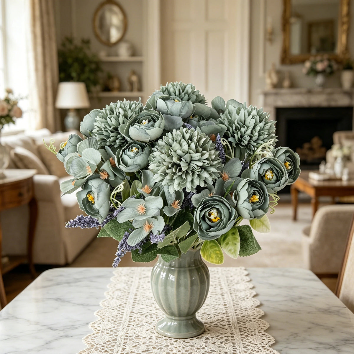Artificial Silk Hydrangea Rose Bouquet | Wedding & Home Décor Artificial Flower Bouquet Babs