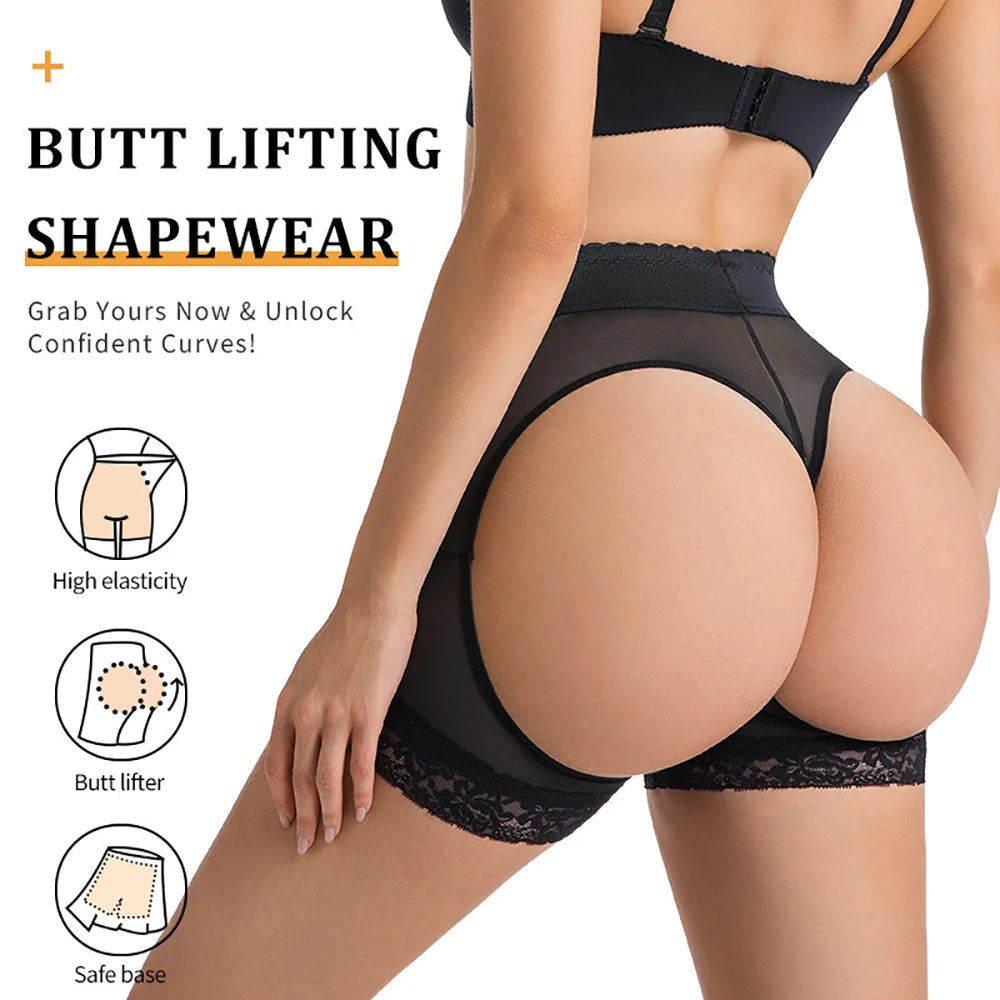 Women's Butt Lifter Lace Panty – High Waist Tummy Control Butt Lifter Shapewear Babs
