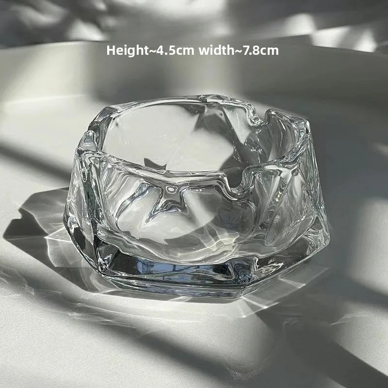 Crystal Glass Ashtray – Light Luxury Water Chestnut Design Glass Ashtray Babs